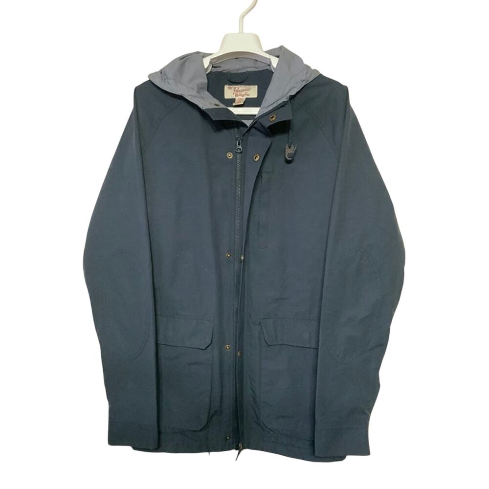 Original Penguin by Munsing Wear Navy Hooded Full Zip Jacket Lightweight Small